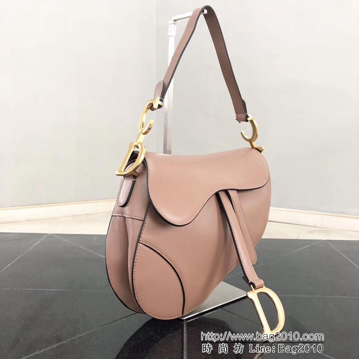 DIOR迪奧 2018新款 粉色大號Saddle Bag馬鞍包  zdo1132